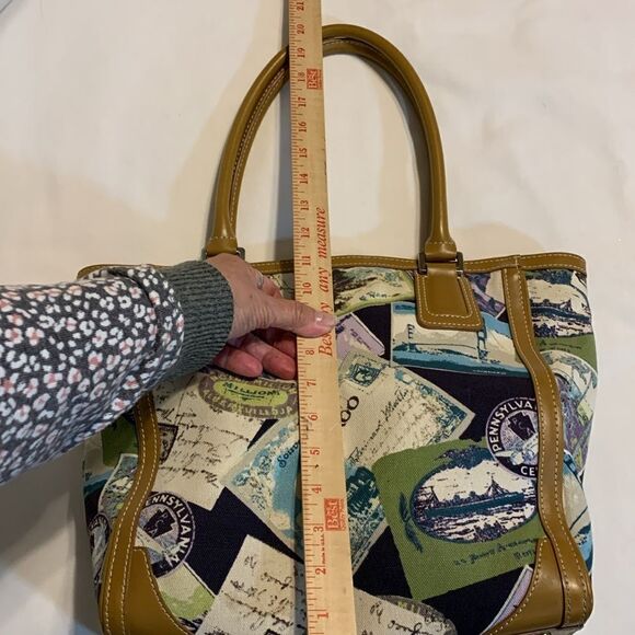 Talbots large stamp print satchel/travel tote/purse - Picture 5 of 13